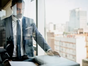 Businessman using Photocopier in the office